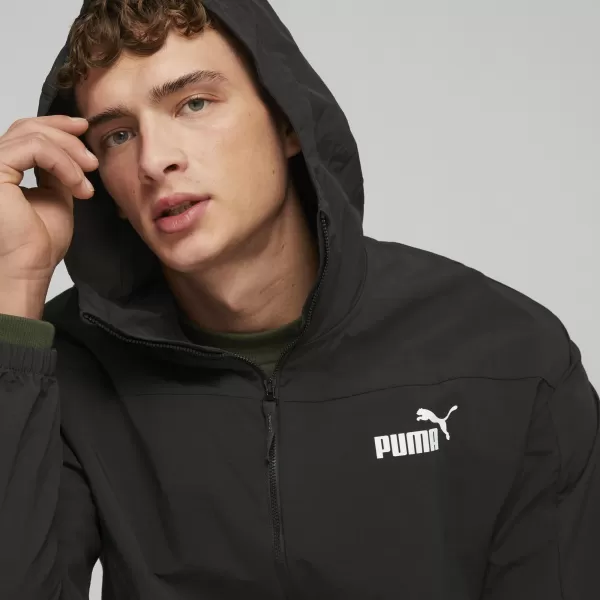  Moška vetrovka PUMA HOODED WINDBREAKER 675387-01 ČRNA 