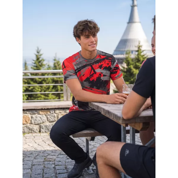  Moška premium funkcionalna majica s kratkimi rokavi ALTISPORT VOJ/ALM014TR01 ČRNA IN RDEČA 