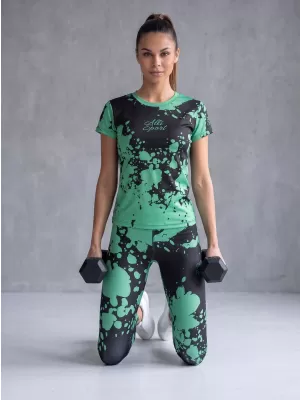 Ženske dolge premium pajkice ALTISPORT VOJ/ALW012LEG01 ČRNA/TURKIZNA