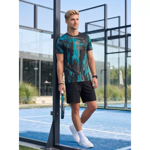  Moška premium funkcionalna majica s kratkimi rokavi ALTISPORT VOJ/ALM010TR01 ČRNA/SMARAGDNA 