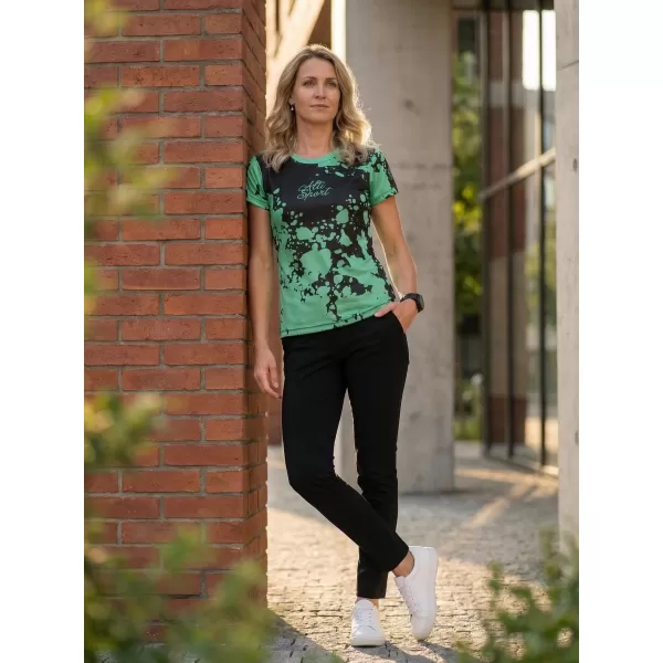  Ženska premium funkcionalna majica ALTISPORT VOJ/ALW012TR01 ČRNA/TURKIZNA 