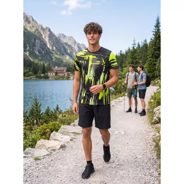  Moška premium funkcionalna majica s kratkimi rokavi ALTISPORT VOJ/ALM010TR01 ČRNA IN RUMENA 
