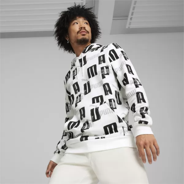  Moški pulover PUMA ESS+ LOGO LAB AOP HOODIE 678983-02 BELA 