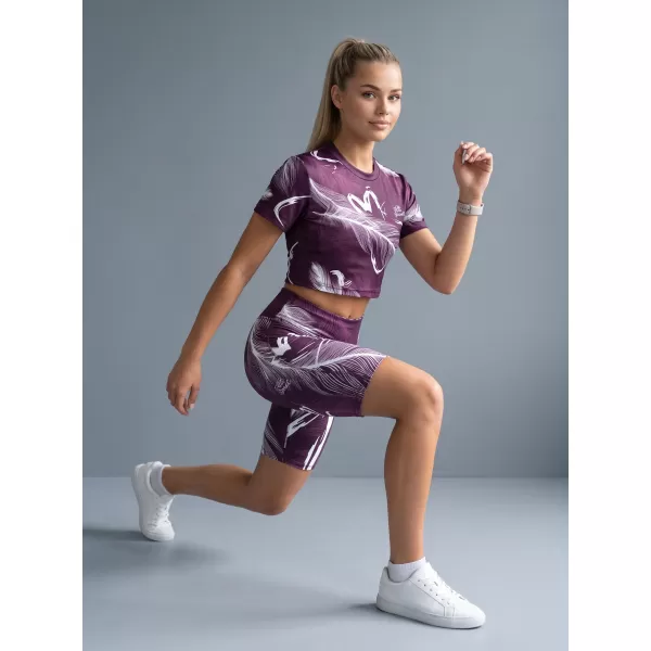  Ženske pajkice nad koleni premium ALTISPORT VOJ/ALW001LEG02 VIJOLIČNA/BELA 