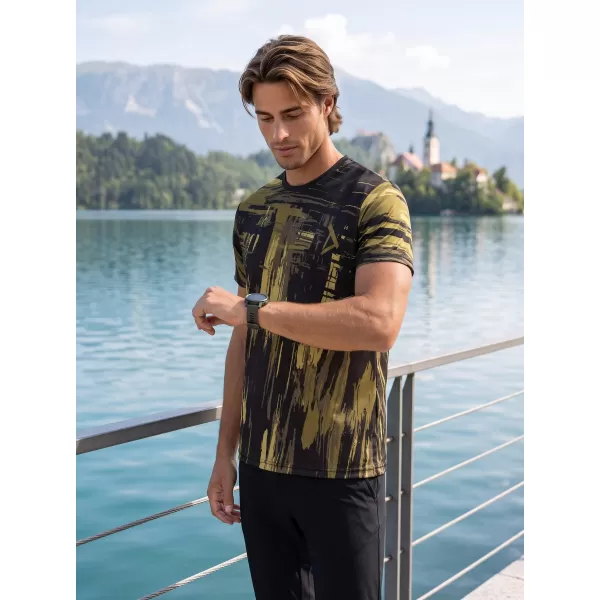  Moška premium funkcionalna majica s kratkimi rokavi ALTISPORT VOJ/ALM010TR01 ČRNA/VOJSKA 