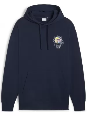 Moški pulover PUMA DOWNTOWN GRAPHIC HOODIE 624361-14 MODRA