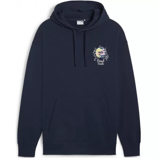  Moški pulover PUMA DOWNTOWN GRAPHIC HOODIE 624361-14 MODRA 