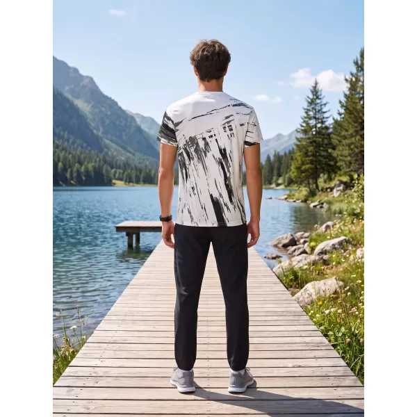  Moška premium funkcionalna majica s kratkimi rokavi ALTISPORT VOJ/ALM010TR01 ČRNO IN BELO 