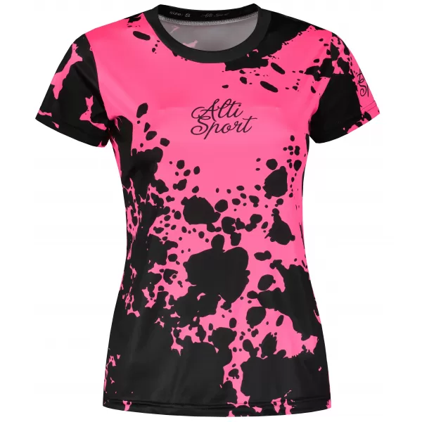  Ženska premium funkcionalna majica ALTISPORT VOJ/ALW012TR01 ČRNA/FLUO ROZA 