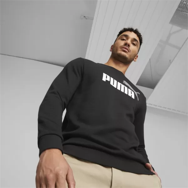  Moški pulover PUMA ESS+ 2 COL BIG LOGO CREW 586763-61 ČRNA 