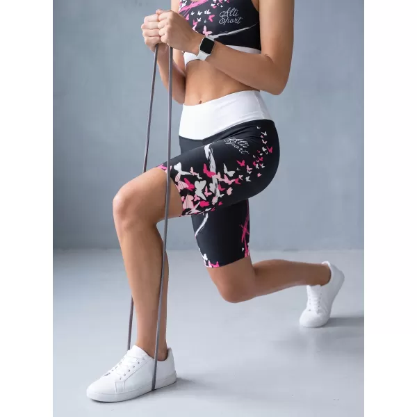 Dámské legíny nad kolena premium ALTISPORT VOJ/ALW022LEG02 ČERNORŮŽOVÁ 