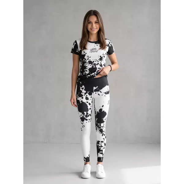  Ženske dolge premium pajkice ALTISPORT VOJ/ALW012LEG01 ČRNO/BELO 
