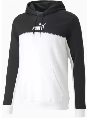 Moški pulover PUMA ESS BLOCK X TAPE HOODIE 675173-01 ČRNA