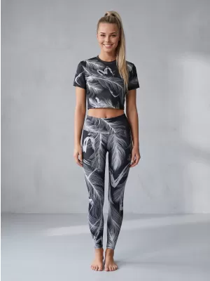 Ženske dolge premium pajkice ALTISPORT VOJ/ALW001LEG01 ČRNA/SIVA