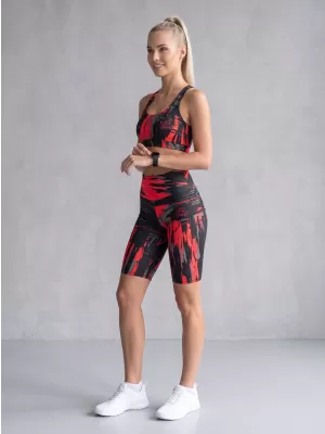 Ženske pajkice nad koleni premium ALTISPORT VOJ/ALW010LEG02 ČRNA IN RDEČA