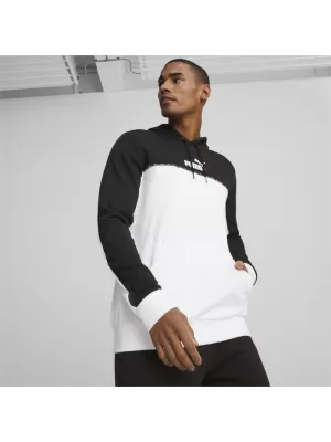 Moški pulover PUMA ESS BLOCK X TAPE HOODIE 675173-01 ČRNA