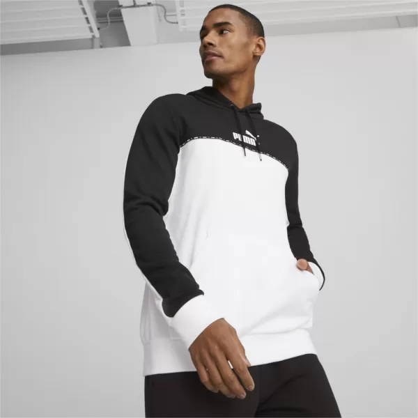  Moški pulover PUMA ESS BLOCK X TAPE HOODIE 675173-01 ČRNA 