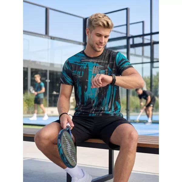  Moška premium funkcionalna majica s kratkimi rokavi ALTISPORT VOJ/ALM010TR01 ČRNA/SMARAGDNA 