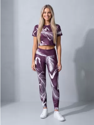 Ženske dolge premium pajkice ALTISPORT VOJ/ALW001LEG01 VIJOLIČNA/BELA