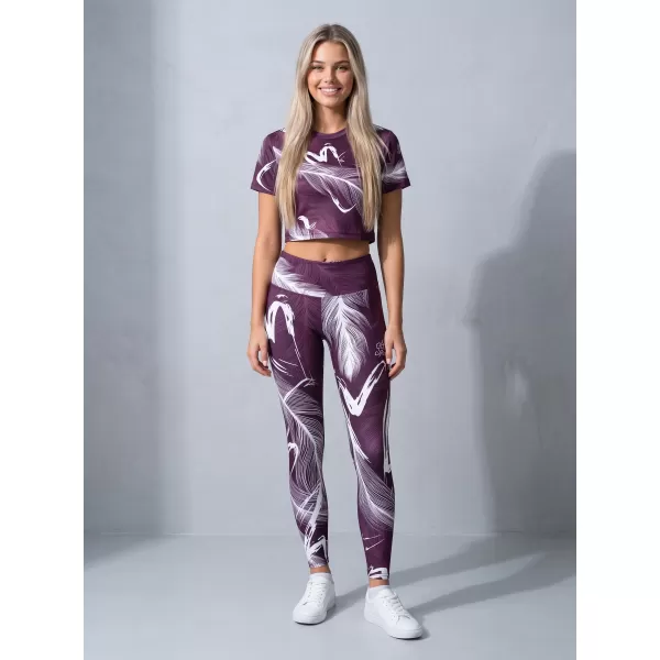  Ženske dolge premium pajkice ALTISPORT VOJ/ALW001LEG01 VIJOLIČNA/BELA 