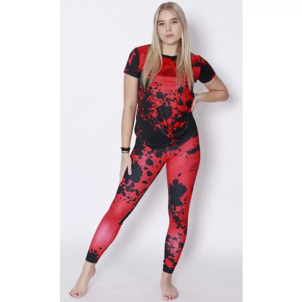  Ženske dolge premium pajkice ALTISPORT VOJ/ALW012LEG01 ČRNA/RDEČA 