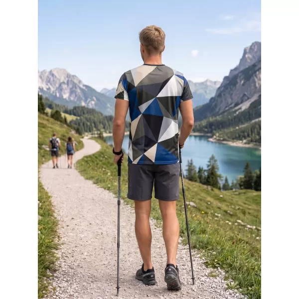  Moška premium plus funkcionalna majica s kratkimi rokavi ALTISPORT VOJ/ALM007TR02 MORNARSKO MODRA/RJAVA 