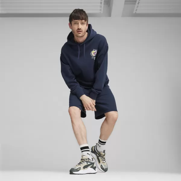  Moški pulover PUMA DOWNTOWN GRAPHIC HOODIE 624361-14 MODRA 