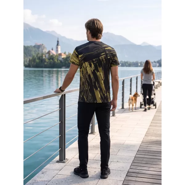  Moška premium funkcionalna majica s kratkimi rokavi ALTISPORT VOJ/ALM010TR01 ČRNA/VOJSKA 