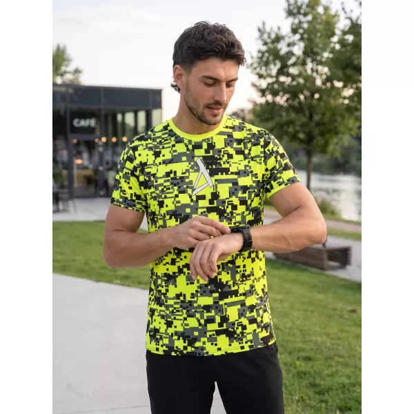  Moška premium plus funkcionalna majica s kratkimi rokavi ALTISPORT VOJ/ALM011TR02 NEON/RUMENA 
