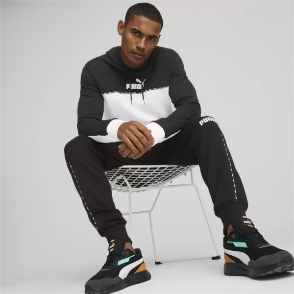  Moški pulover PUMA ESS BLOCK X TAPE HOODIE 675173-01 ČRNA 