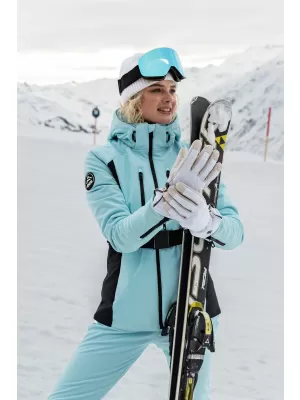 Ženska softshell smučarska jakna NORDBLANC APRES-SKI NBWJL7928 SVETLO MODRA