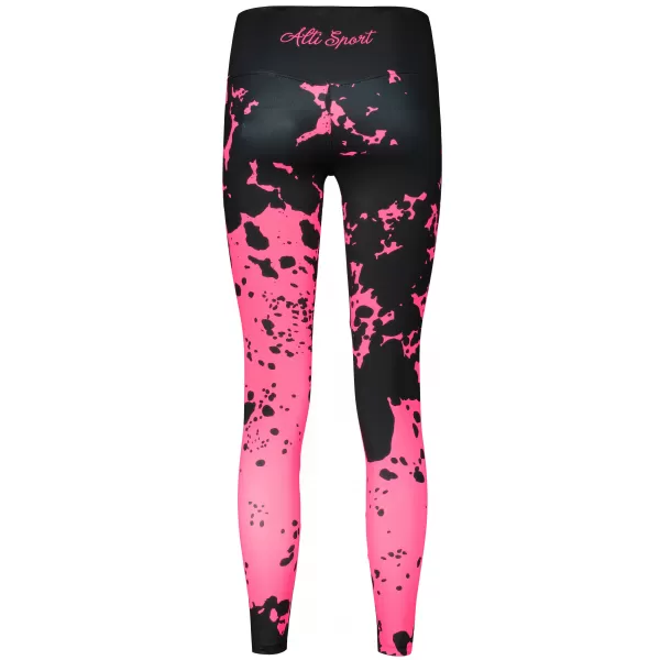  Ženske dolge premium pajkice ALTISPORT VOJ/ALW012LEG01 ČRNA/FLUO ROZA 