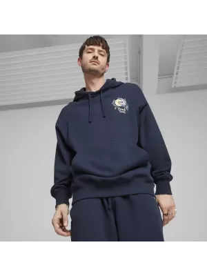 Moški pulover PUMA DOWNTOWN GRAPHIC HOODIE 624361-14 MODRA