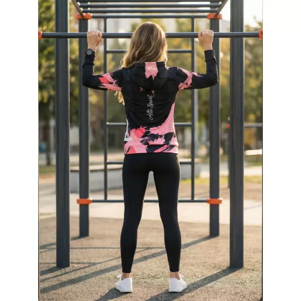  Ženski vrhunski funkcionalni pulover ALTISPORT VOJ/ALW027MI01 ČRNA/LOSOS 
