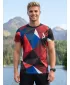 Moška premium plus funkcionalna majica s kratkimi rokavi ALTISPORT VOJ/ALM007TR02 MORNARSKO MODRA/RDEČA