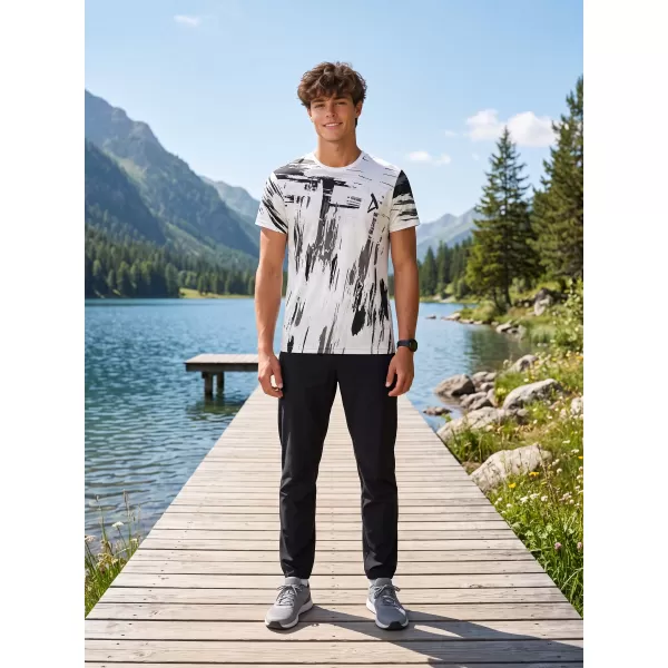  Moška premium funkcionalna majica s kratkimi rokavi ALTISPORT VOJ/ALM010TR01 ČRNO IN BELO 