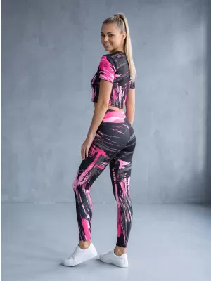 Ženske dolge premium pajkice ALTISPORT VOJ/ALW010LEG01 ČRNA/SVETLO ROZA