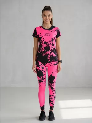 Ženske dolge premium pajkice ALTISPORT VOJ/ALW012LEG01 ČRNA/FLUO ROZA