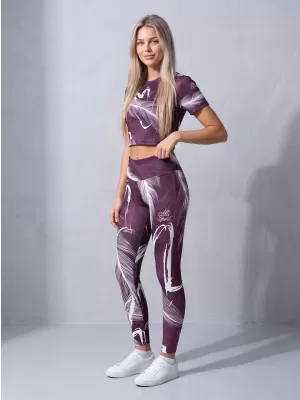 Ženske dolge premium pajkice ALTISPORT VOJ/ALW001LEG01 VIJOLIČNA/BELA