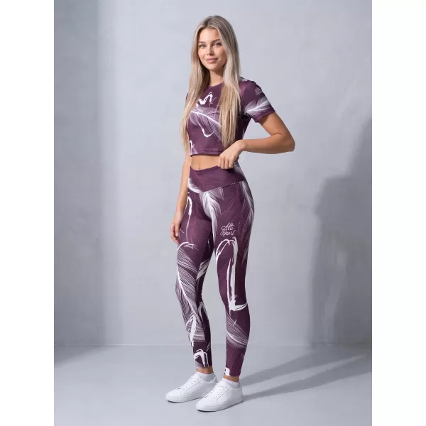  Ženske dolge premium pajkice ALTISPORT VOJ/ALW001LEG01 VIJOLIČNA/BELA 