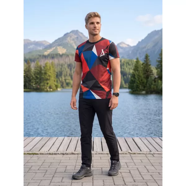  Moška premium plus funkcionalna majica s kratkimi rokavi ALTISPORT VOJ/ALM007TR02 MORNARSKO MODRA/RDEČA 