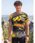 Moška premium funkcionalna majica s kratkimi rokavi ALTISPORT VOJ/ALM014TR01 ČRNA IN RUMENA