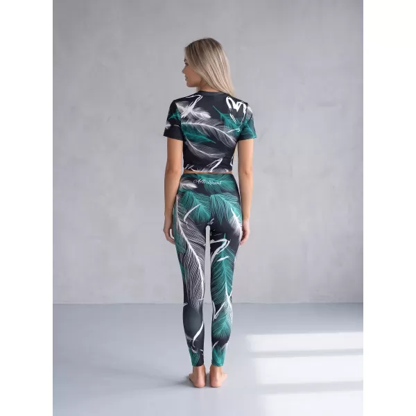  Ženske dolge premium pajkice ALTISPORT VOJ/ALW001LEG01 ČRNA/TURKIZNA 