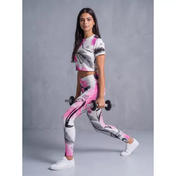  Ženske dolge premium pajkice ALTISPORT VOJ/ALW001LEG01 BELO ROZA 