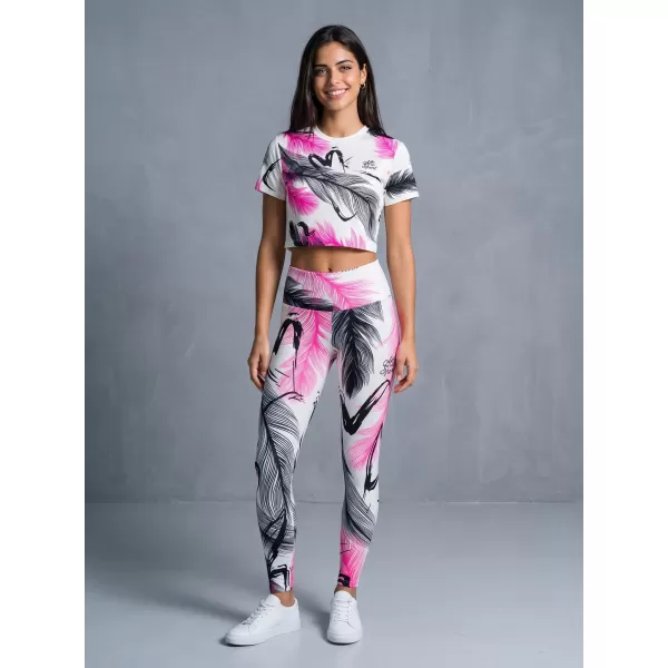  Ženske dolge premium pajkice ALTISPORT VOJ/ALW001LEG01 BELO ROZA 
