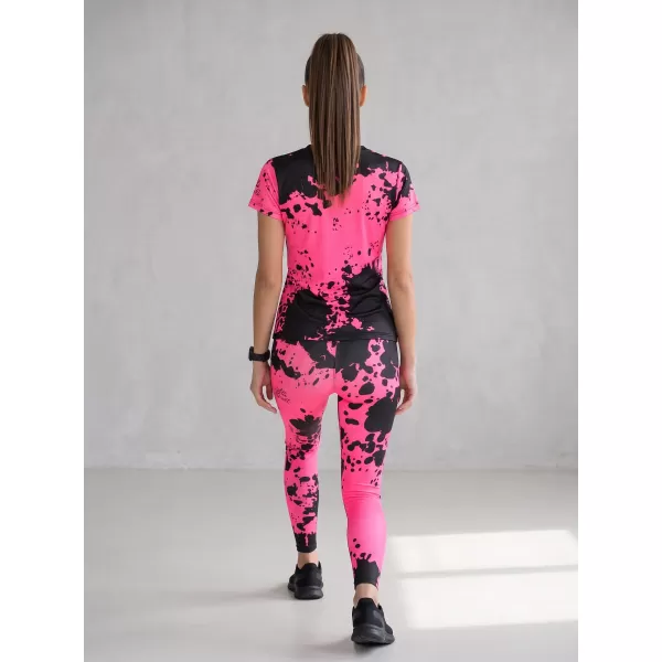  Ženske dolge premium pajkice ALTISPORT VOJ/ALW012LEG01 ČRNA/FLUO ROZA 