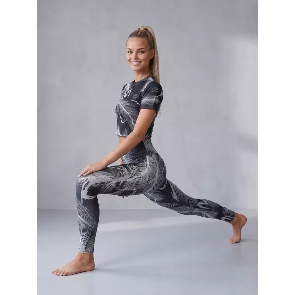  Ženske dolge premium pajkice ALTISPORT VOJ/ALW001LEG01 ČRNA/SIVA 