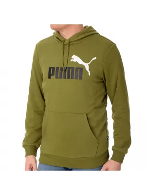 Moški pulover PUMA ESS+ 2 COL BIG LOGO HOODIE 586765-35 ZELENA