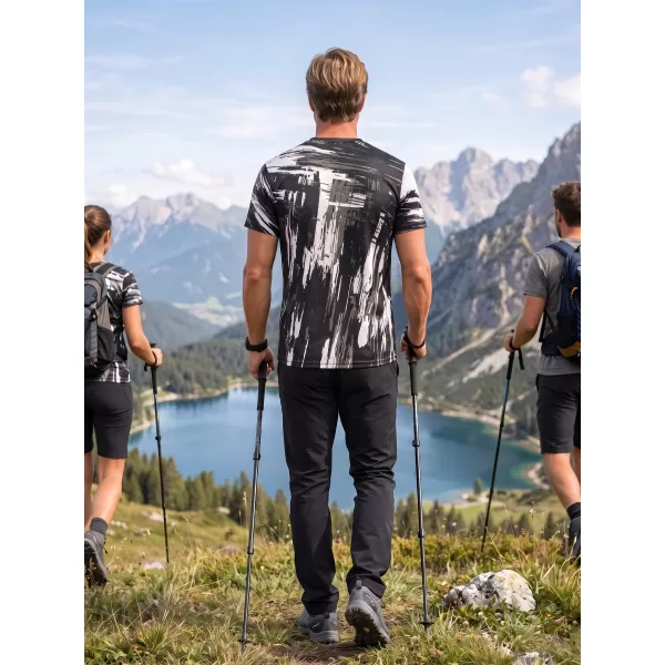  Moška premium funkcionalna majica s kratkimi rokavi ALTISPORT VOJ/ALM010TR01 ČRNO IN BELO 