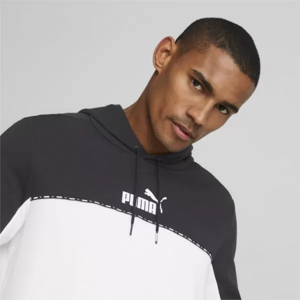  Moški pulover PUMA ESS BLOCK X TAPE HOODIE 675173-01 ČRNA 